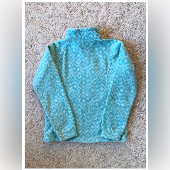 Girls Columbia Aqua Chevron Fleece Jacket.  Size 14-16 - Picture 2 of 2